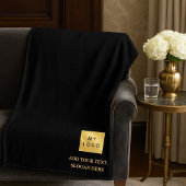Zwart goud corporate logo luxebedrijf fleece deken