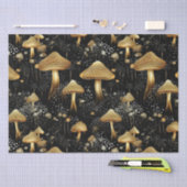 Zwart & Goud Cottagecore Paddenstoelen Tissuepapier (Craft)
