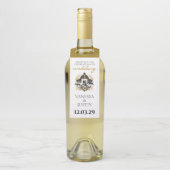 Zwart & goud Country Bruiloft Flessenhanger (Op fles)