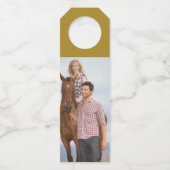 Zwart & goud Country Bruiloft Flessenhanger (Achterkant)