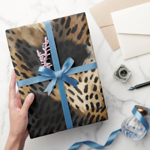 Zwart Goud Crème Luipaard Dierenprint Cadeaupapier