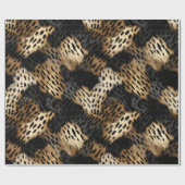 Zwart Goud Crème Luipaard Dierenprint Cadeaupapier (Vlak)