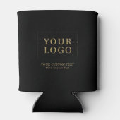Zwart & Goud Custom Business Logo Promotie Blikjeskoeler (Achterkant)