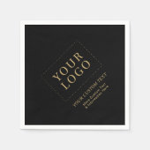 Zwart & Goud Custom Business Logo Promotie Servet (Voorkant)
