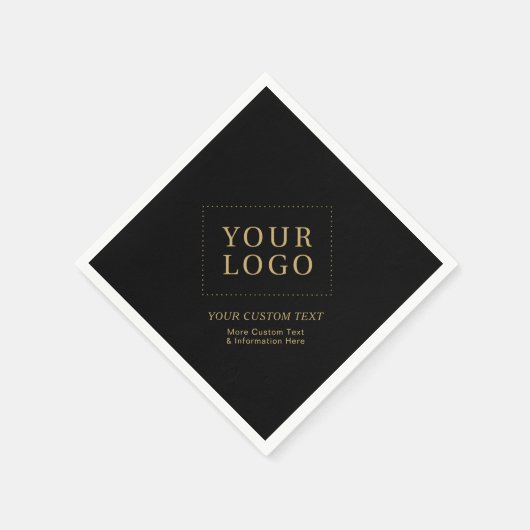Zwart & Goud Custom Business Logo Promotie Servet (Hoek)