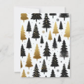 Zwart & Goud Custom Kerstboom Kaart (Voorkant)