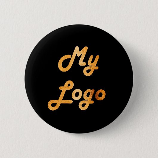 Zwart goud custom logo afbeelding business ronde button 5,7 cm (Voorkant)