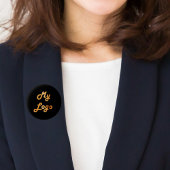 Zwart goud custom logo afbeelding business ronde button 5,7 cm