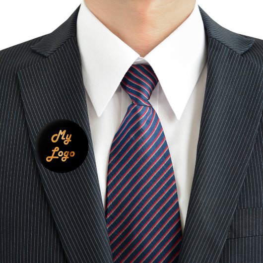 Zwart goud custom logo afbeelding business ronde button 5,7 cm