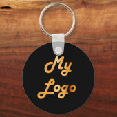 Zwart goud custom logo afbeelding business sleutelhanger (Voorkant)