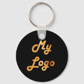 Zwart goud custom logo afbeelding business sleutelhanger (Achterkant)