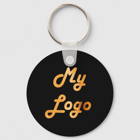 Zwart goud custom logo afbeelding business sleutelhanger (Achterkant)