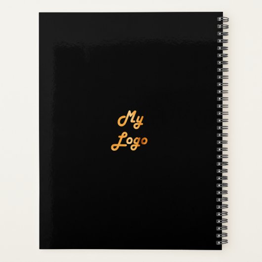 Zwart goud custom logo business planner (Achterkant)