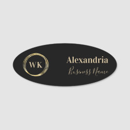 Zwart Goud Custom Monogram Medewerker Naamplaatje