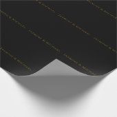 Zwart & Goud Cute Minimalist Eigen Naam Cadeaupapier (Hoek)
