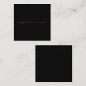 Zwart & Goud Cute Minimalist Eigen Naam Informatiekaartje (Voorkant / Achterkant)