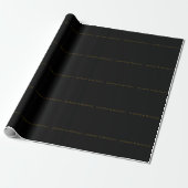 Zwart & Goud Cute Minimalistisch Eigen Naam Cadeaupapier (Uitgerold)