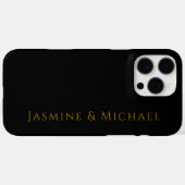 Zwart & Goud Cute Minimalistische Eigen Naam Case-Mate iPhone Case (Achterkant (horizontaal))