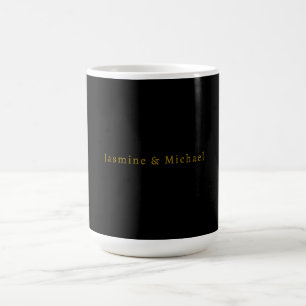 Zwart & Goud Cute Minimalistische Eigen Naam Koffiemok