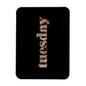 Zwart Goud Dagen van de Week Dinsdag Typografie Magneet (Verticaal)