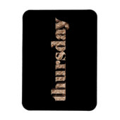 Zwart Goud Dagen van de Week Donderdag Typografie Magneet (Verticaal)