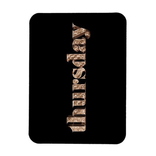 Zwart Goud Dagen van de Week Donderdag Typografie Magneet (Verticaal)