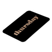 Zwart Goud Dagen van de Week Donderdag Typografie Magneet (Linkerzijde)