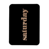 Zwart Goud Dagen van de Week Zaterdag Typografie Magneet (Verticaal)