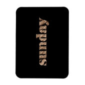 Zwart Goud Dagen van de Week Zondag Typografie Magneet (Verticaal)