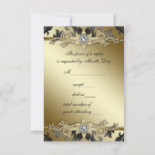 Zwart Goud Damask All Occasion Party RSVP (Achterkant)