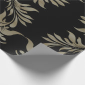 Zwart goud Damask Cadeaupapier (Hoek)