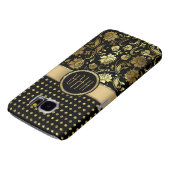Zwart & Goud Damask & PolkaDot Combinatie Case-Mate Samsung Galaxy Hoesje (Onderkant)