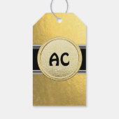 Zwart & Goud Damasks Design Cadeaulabel (Achterkant)