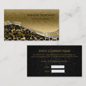 Zwart & Goud Damasks Visitekaartje (Voorkant / Achterkant)