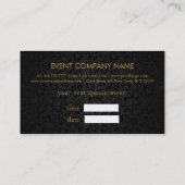 Zwart & Goud Damasks Visitekaartje (Achterkant)