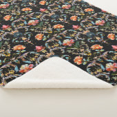  zwart goud damast patroon sherpa deken (3/4)