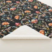  zwart goud damast patroon sherpa deken (3/4)