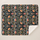  zwart goud damast patroon sherpa deken (Voorkant (horizontaal))