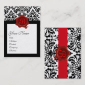 ZWART GOUD DAMAST RODE WAS AFDICHTING MONOGRAM VISITEKAARTJE (Voorkant / Achterkant)