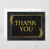 Zwart & Goud dank u briefkaart (Voorkant / Achterkant)
