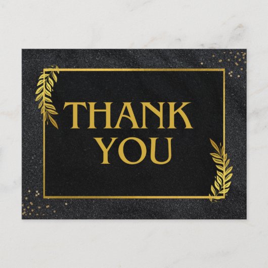 Zwart & Goud dank u briefkaart (Voorkant)