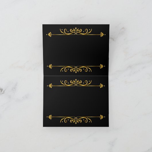 Zwart & Goud Dank U Welkomstkaart Bedankkaart (Binnen)