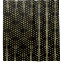 Zwart Goud Deco Abstract Geometrisch Patroon Luxe