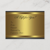 Zwart Goud Diamant Goud Zakelijk Cadeaubon Kortingskaartje (Achterkant)