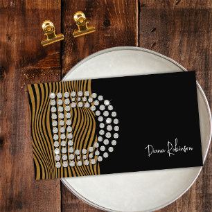 Zwart Goud Diamant Initiaal D Social Media Monogra Visitekaartje