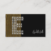 Zwart Goud Diamant Initiaal E Social Media Monogra Visitekaartje (Voorkant)