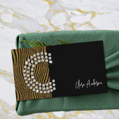 Zwart Goud Diamant Initiaal Social Media Monogram Visitekaartje