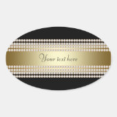 Zwart Goud Diamant Ovale Sticker (Voorkant)