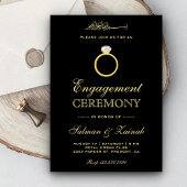 Zwart Goud Diamanten Ring Islamitisch Verloving Kaart