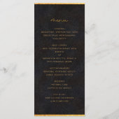Zwart Goud Diamanten Trouwreceptie Diner Menu (Achterkant)